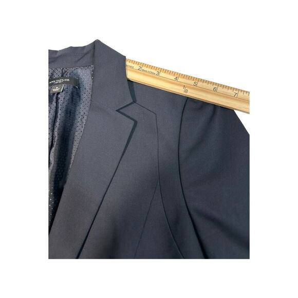 Ann Taylor Blazer Size 8 Black Wool Blend Two Button Notch Long Sleeve Career - Picture 13 of 15
